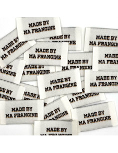 Set of 5 woven sew-on labels Made By Ma Frangine - Black and Gold