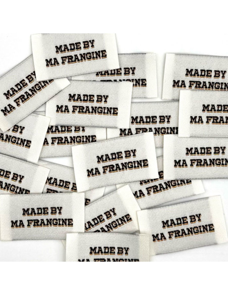 Set of 5 woven sew-on labels Made By Ma Frangine - Black and Gold