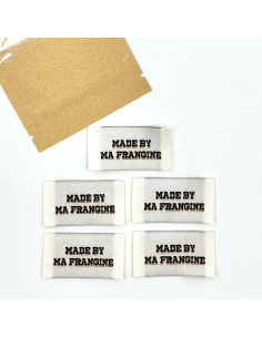 Set of 5 woven sew-on labels Made By Ma Frangine - Black and Gold 2