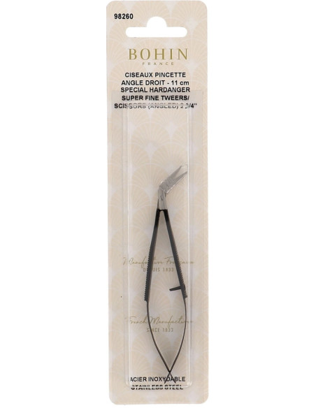 Ultra-fine right-angle embroidery scissors tweezers 11 cm Bohin