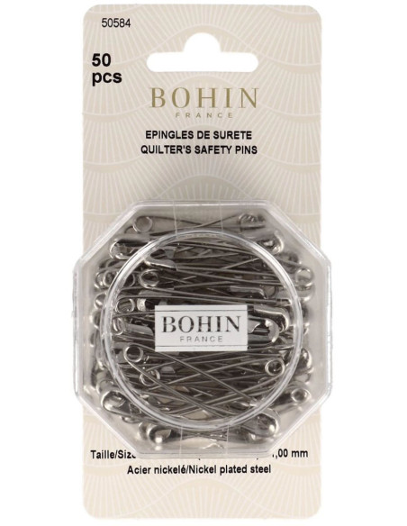 Box of 50 safety pins 48 mm Bohin
