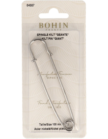 Giant kilt pin 100 mm - Silver Bohin