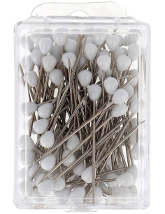 Box of 100 round white upholstery tacks Bohin