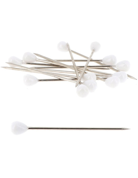Box of 100 round white upholstery tacks Bohin
