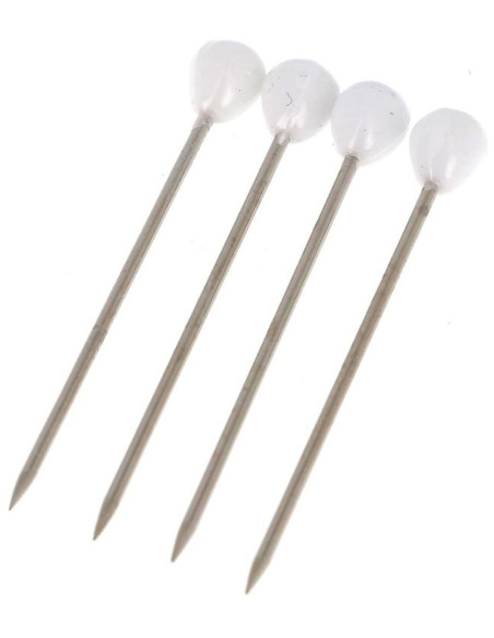 Box of 100 round white upholstery tacks Bohin