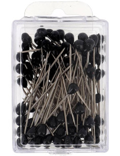 Box of 100 round black upholstery tacks Bohin