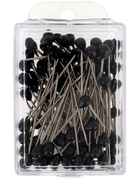Box of 100 round black upholstery tacks Bohin