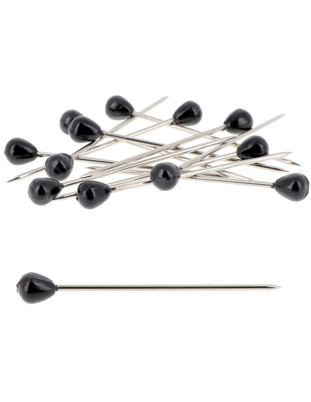 Box of 100 round black upholstery tacks Bohin