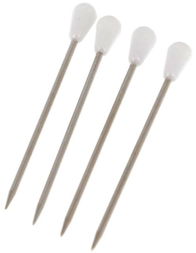 Box of 100 white pear-shaped upholstery tacks Bohin