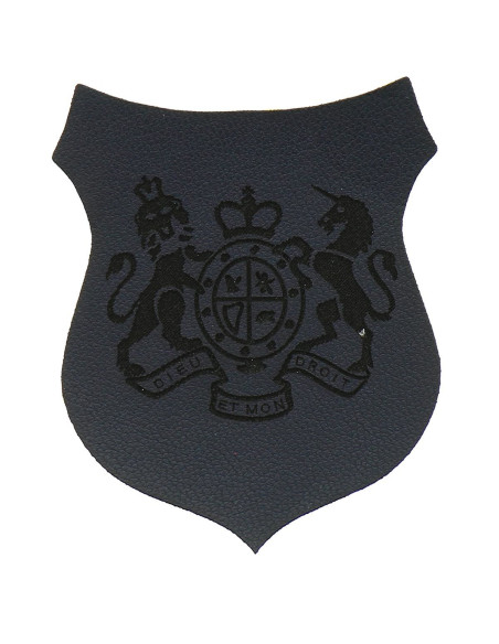 Extra fine motif coat of arms "Dieu et mon droit" - Navy blue