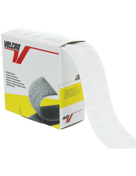 Box of 200 white adhesive VELCRO® Brand dots