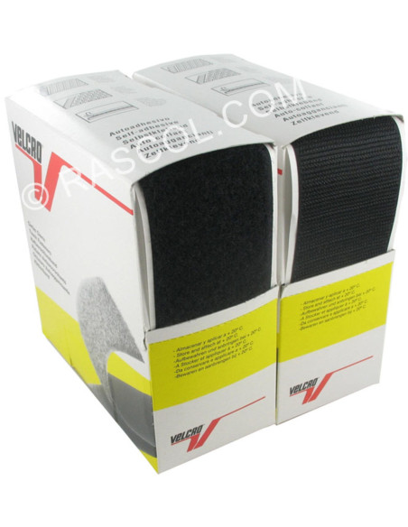 VELCRO® Brand black adhesive 50 mm wide box of 5 meters