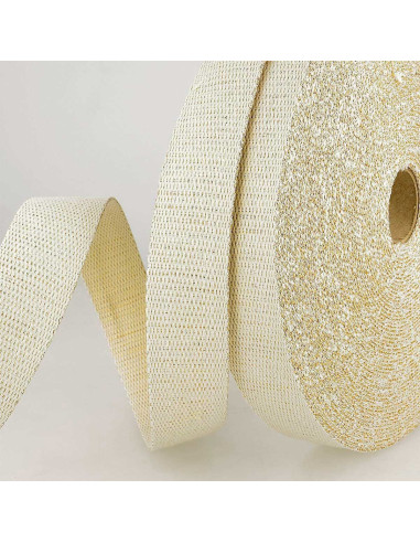 Lurex bag strap - Ecru and gold