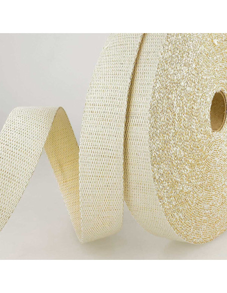 Lurex bag strap - Ecru and gold