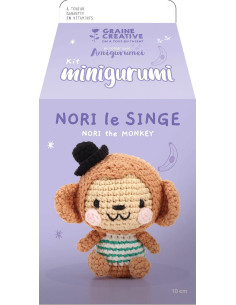 Minigurumi crochet kit - Nori the monkey