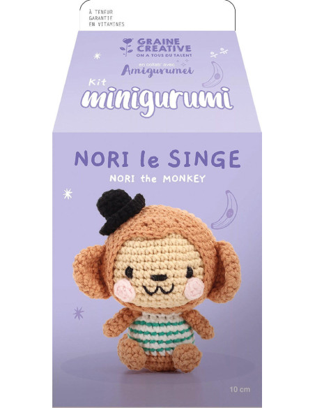 Minigurumi crochet kit - Nori the monkey