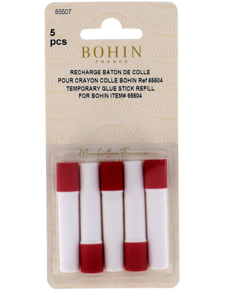 Set of 5 temporary glue pencil refills Bohin