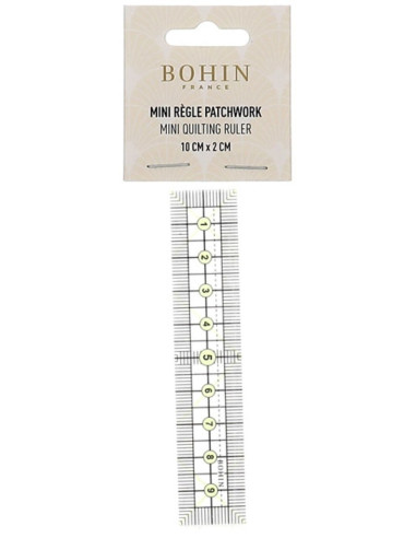 Mini patchwork and sewing ruler Bohin 2 x 10 cm