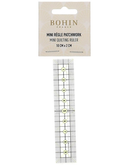 Mini patchwork and sewing ruler Bohin 2 x 10 cm