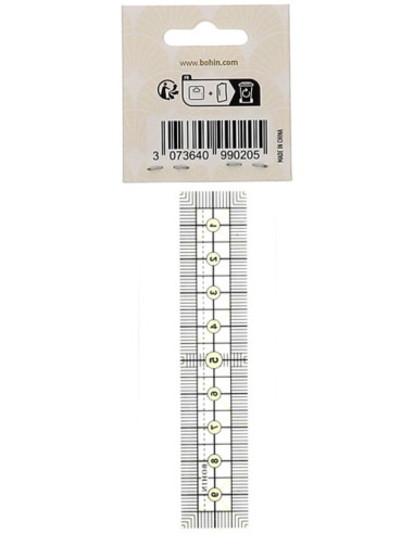 Mini patchwork and sewing ruler Bohin 2 x 10 cm