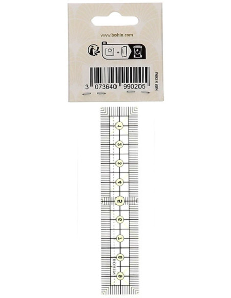 Mini patchwork and sewing ruler Bohin 2 x 10 cm