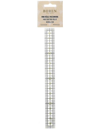 Bohin patchwork and sewing mini ruler 2 x 20 cm