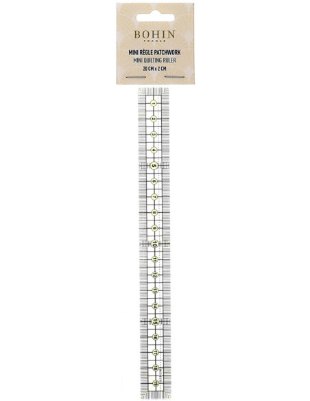 Bohin patchwork and sewing mini ruler 2 x 20 cm