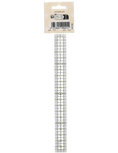 Bohin patchwork and sewing mini ruler 2 x 20 cm