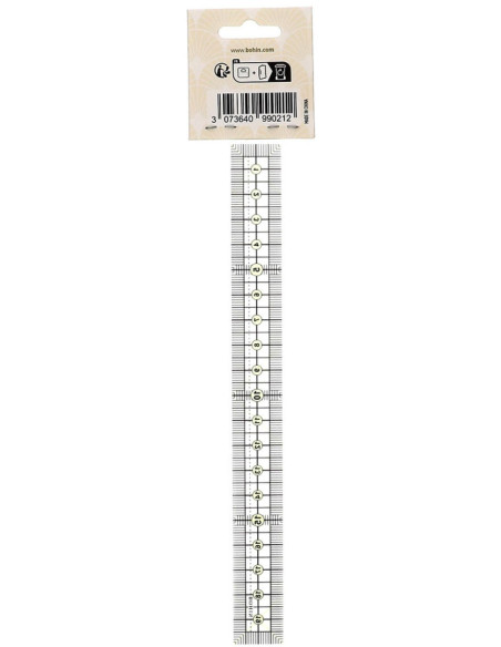 Bohin patchwork and sewing mini ruler 2 x 20 cm