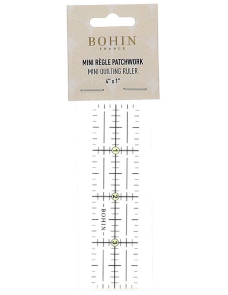 Mini patchwork and sewing ruler Bohin 1 x 4 inch