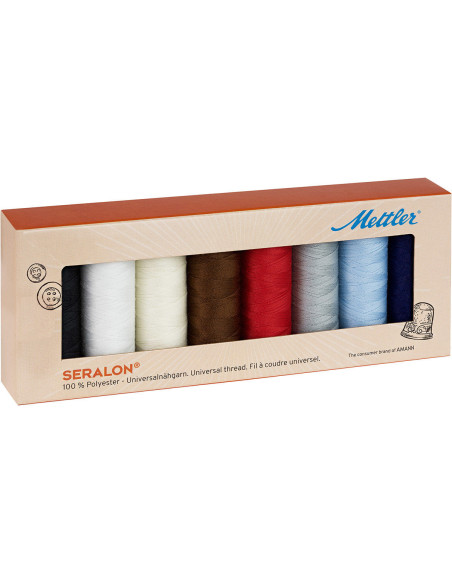 Box of 8 polyester sewing threads 200m Mettler ®