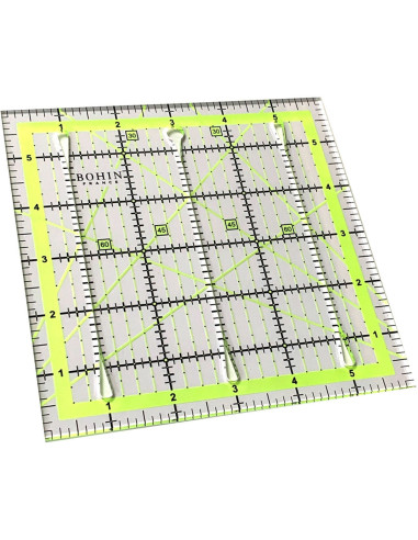 Bohin patchwork ruler with cutting slots 6 x 6 inch