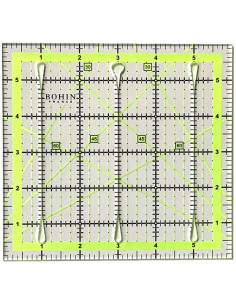 Bohin patchwork ruler with cutting slots 6 x 6 inch 2