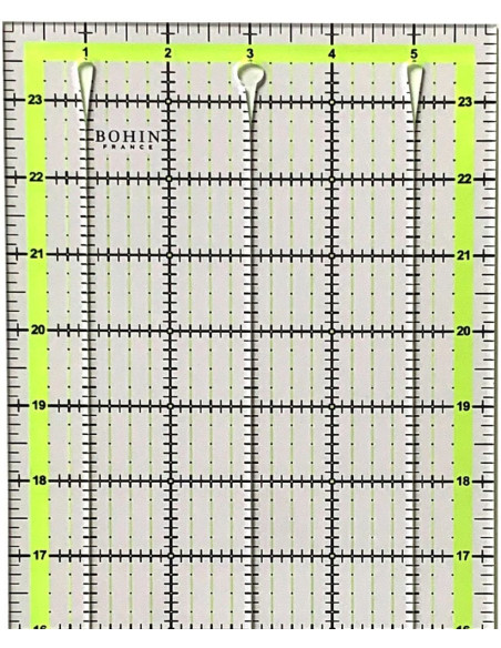 Bohin patchwork ruler with cutting slots 6 x 24 inch