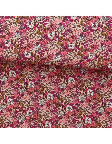 Fancy viscose fabric - Souzza pink and peach