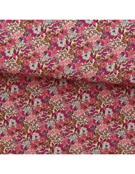 Fancy viscose fabric - Souzza pink and peach
