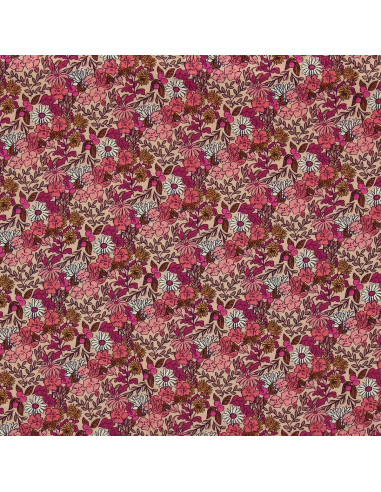 Fancy viscose fabric - Souzza pink and peach