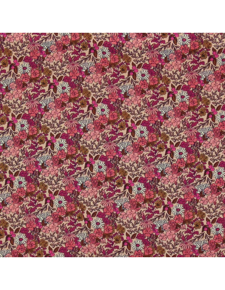 Fancy viscose fabric - Souzza pink and peach