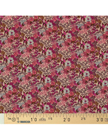 Fancy viscose fabric - Souzza pink and peach