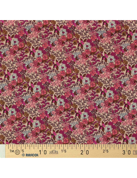 Fancy viscose fabric - Souzza pink and peach