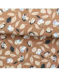 Fancy viscose fabric - Brown and blue film