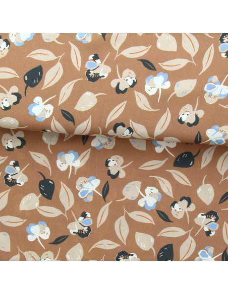 Fancy viscose fabric - Brown and blue film
