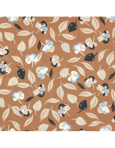 Fancy viscose fabric - Brown and blue film