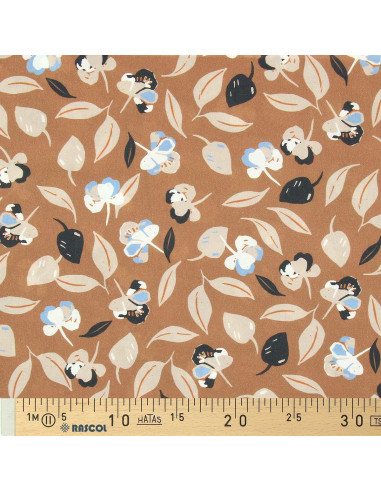 Fancy viscose fabric - Brown and blue film