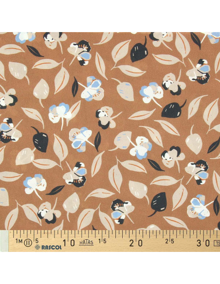 Fancy viscose fabric - Brown and blue film
