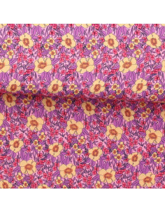 Fancy viscose fabric - Julissa violet and orange