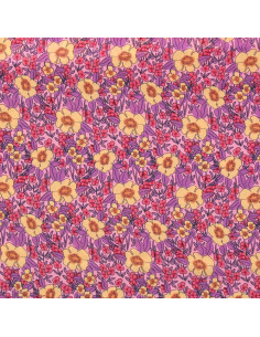 Fancy viscose fabric - Julissa violet and orange 2
