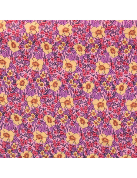 Fancy viscose fabric - Julissa violet and orange