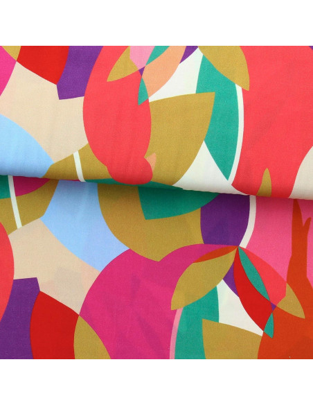 Fancy viscose fabric - Paradiz orange and pink