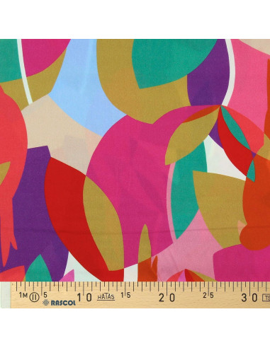 Fancy viscose fabric - Paradiz orange and pink